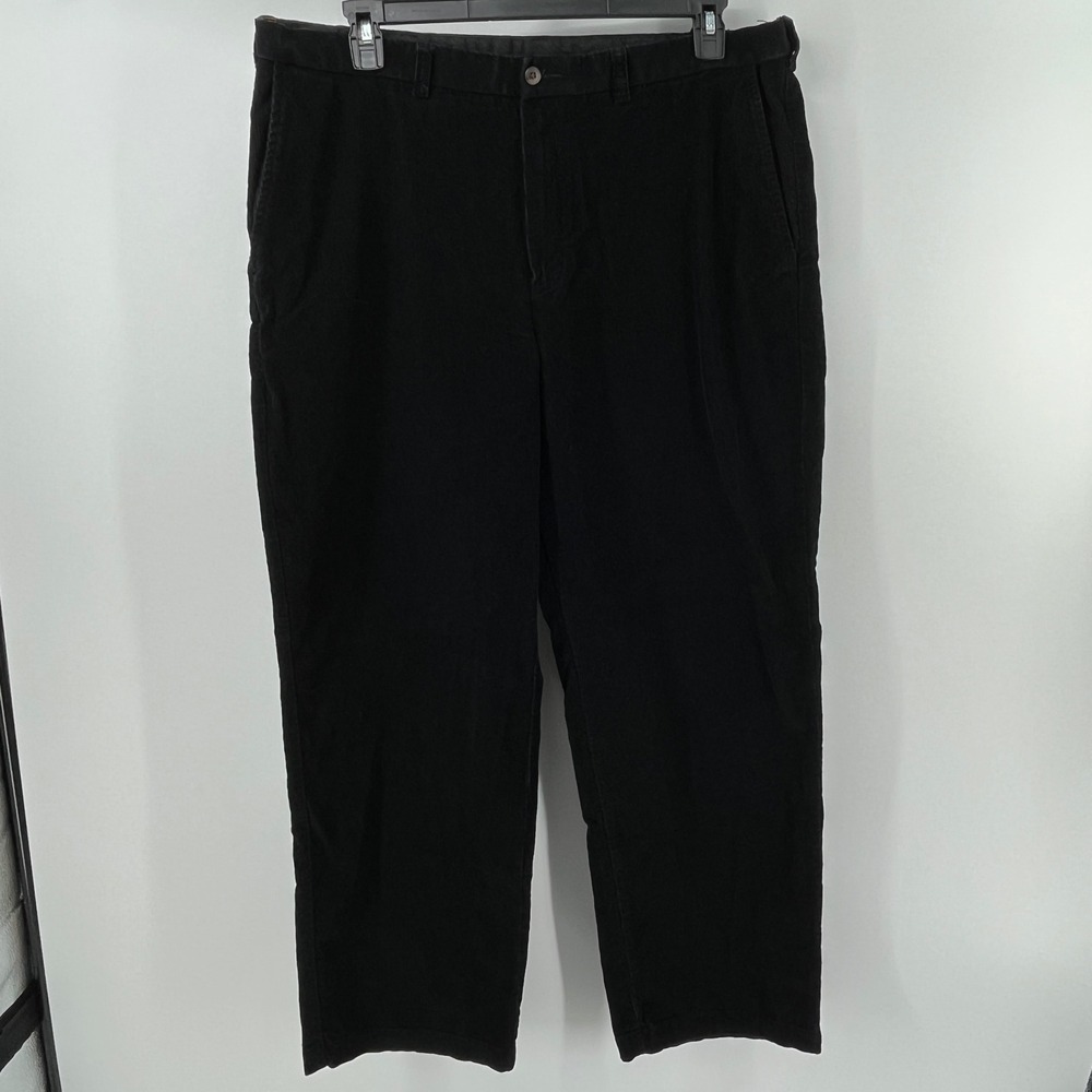 Haggar. Corduroy Pants, Men, 40x30, Black, 100% Cotton Straight Leg